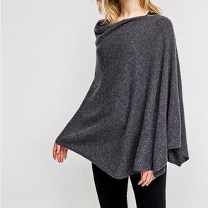 White + Warren Two Way Angled Topper in Charcoal Heather XS/S